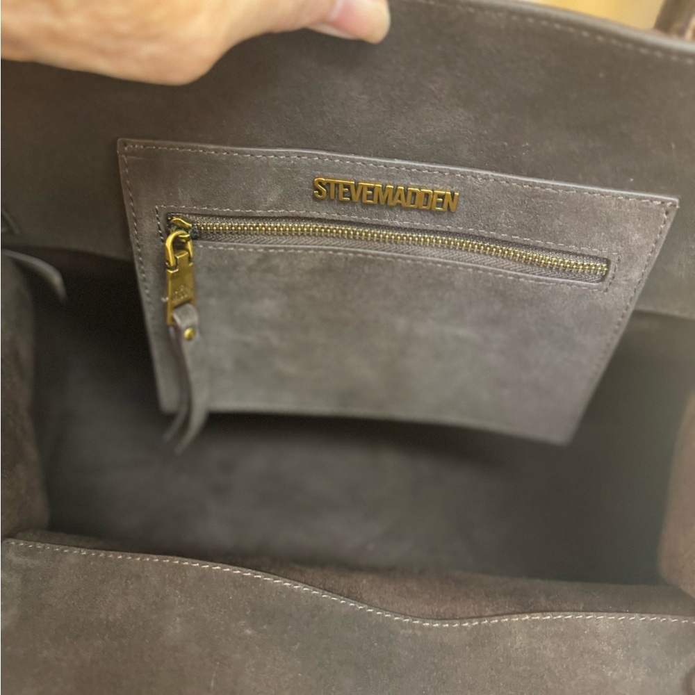 ๐ค MARGAUX STEVE MADDEN HEIDEE LEATHER BROWN SUEDE BAG! - Picture 10 of 14
